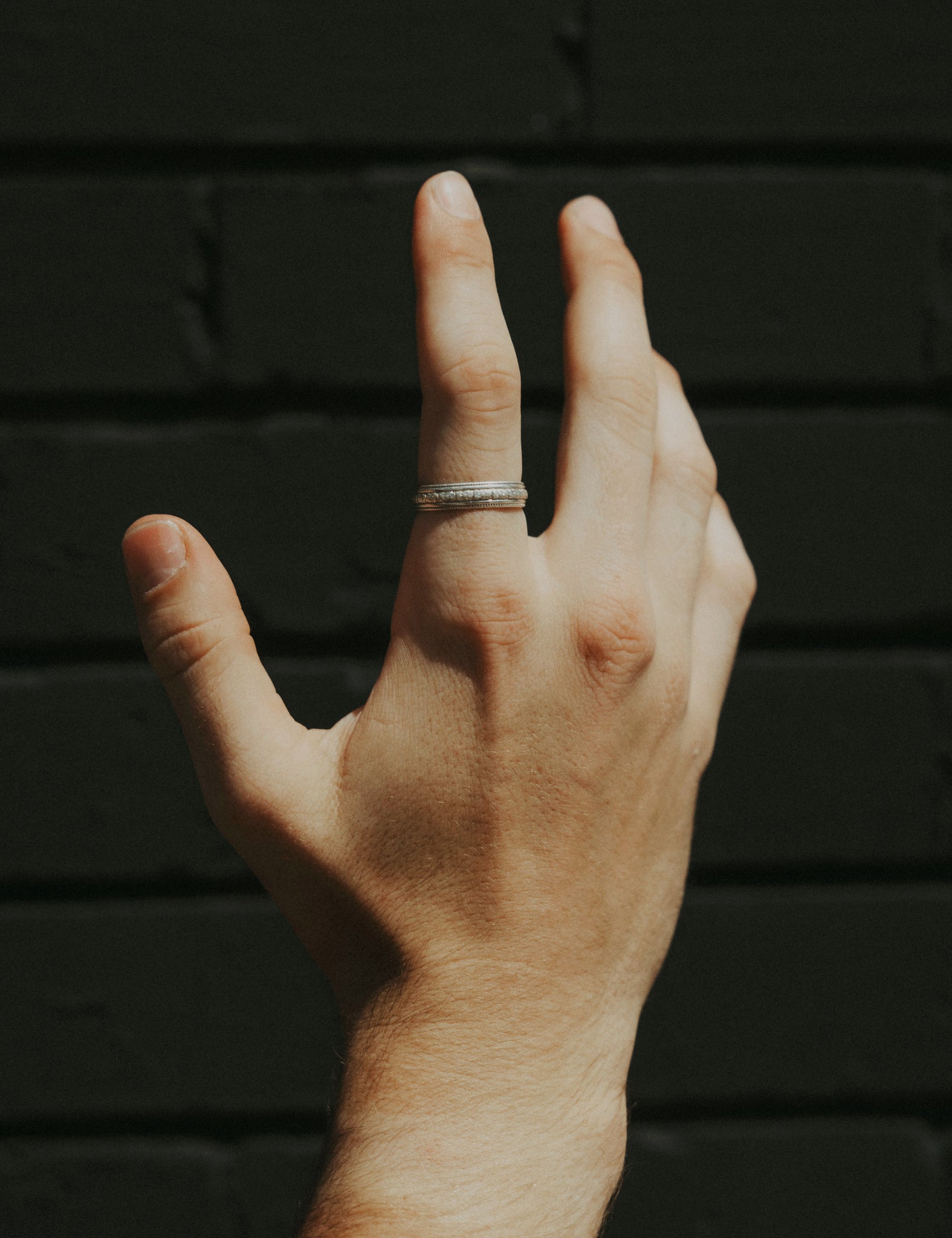“Porcelain” Chunky Band in Silver
