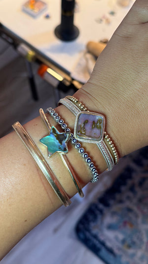 Mixed Metal Abalone Cuff