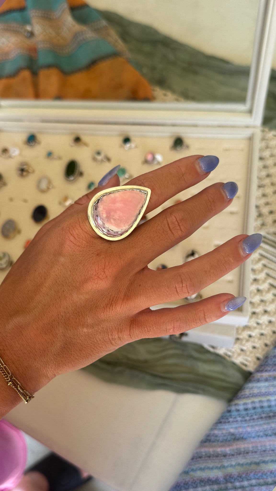 Chunky Pink Opal - size 9