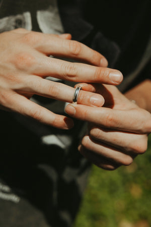 Crimped, Chunky Silver Band