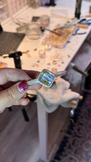 Mixed Metal Abalone Cuff