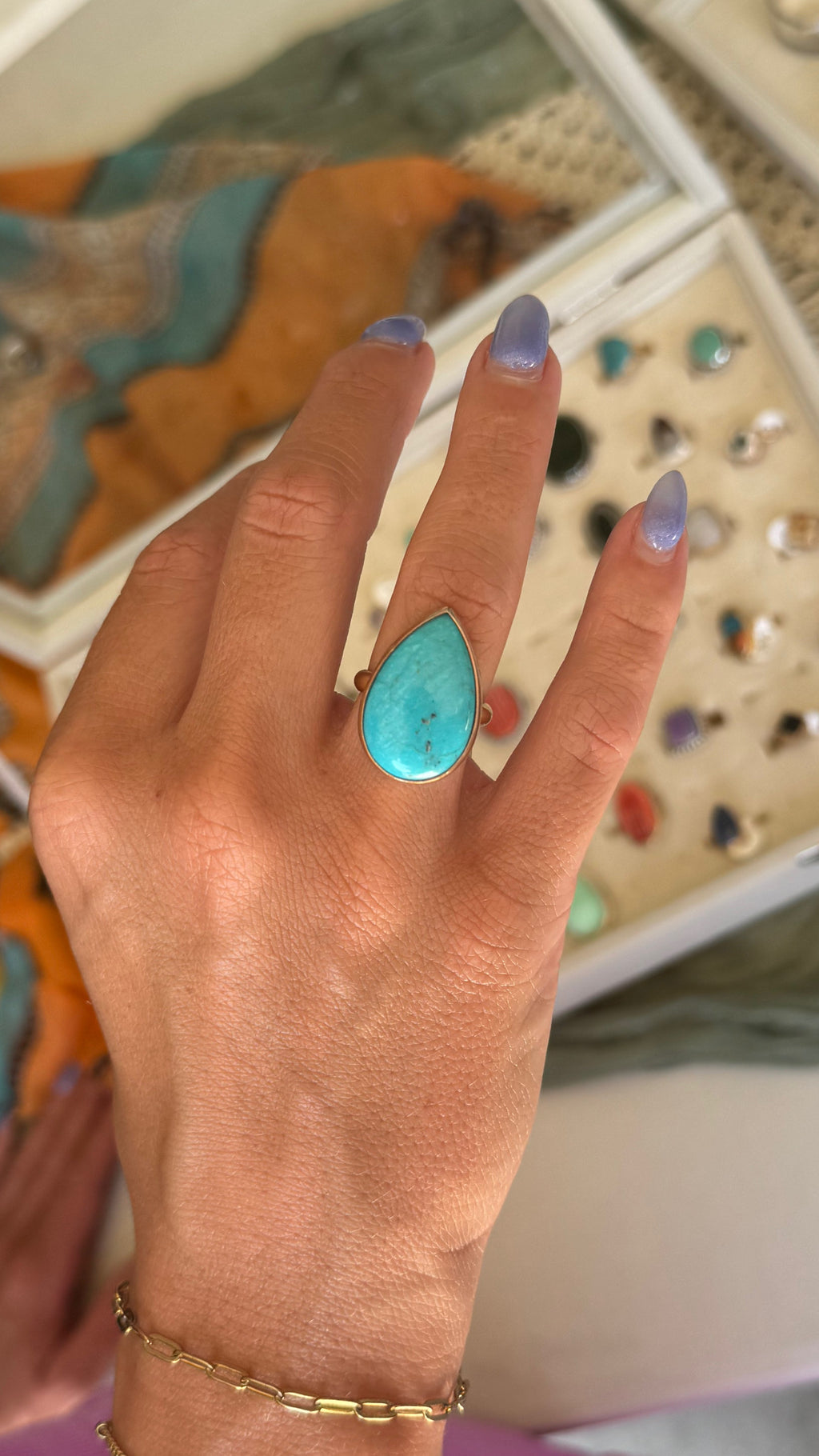 Teardrop Turquoise in GF - size 7