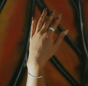 Crimped, Chunky Silver Band