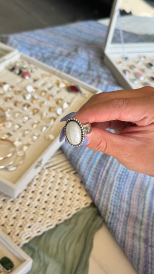 Faceted Moonstone - size 6.5