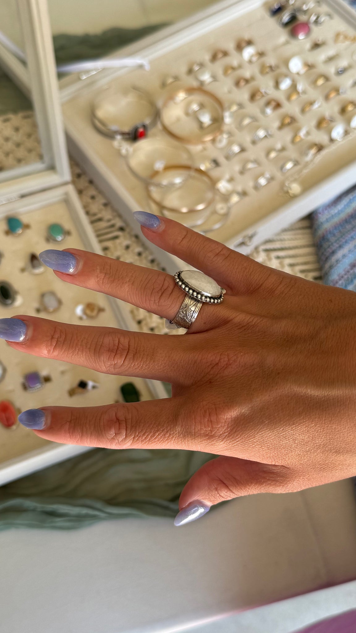 Faceted Moonstone - size 6.5