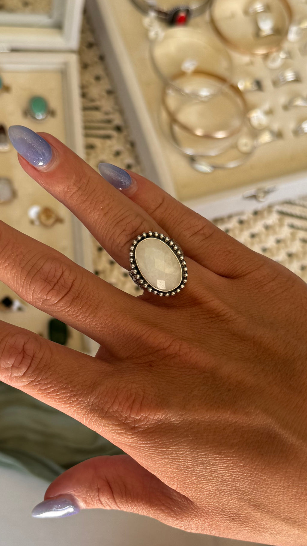 Faceted Moonstone - size 6.5
