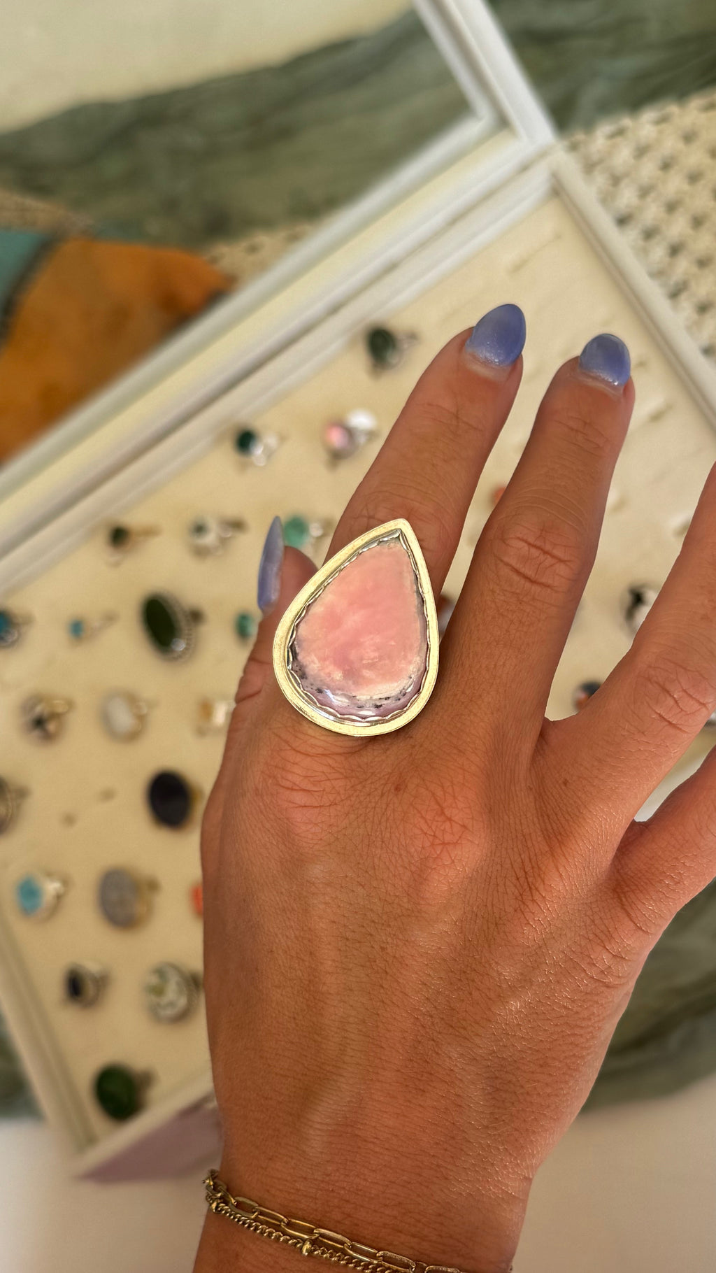 Chunky Pink Opal - size 9