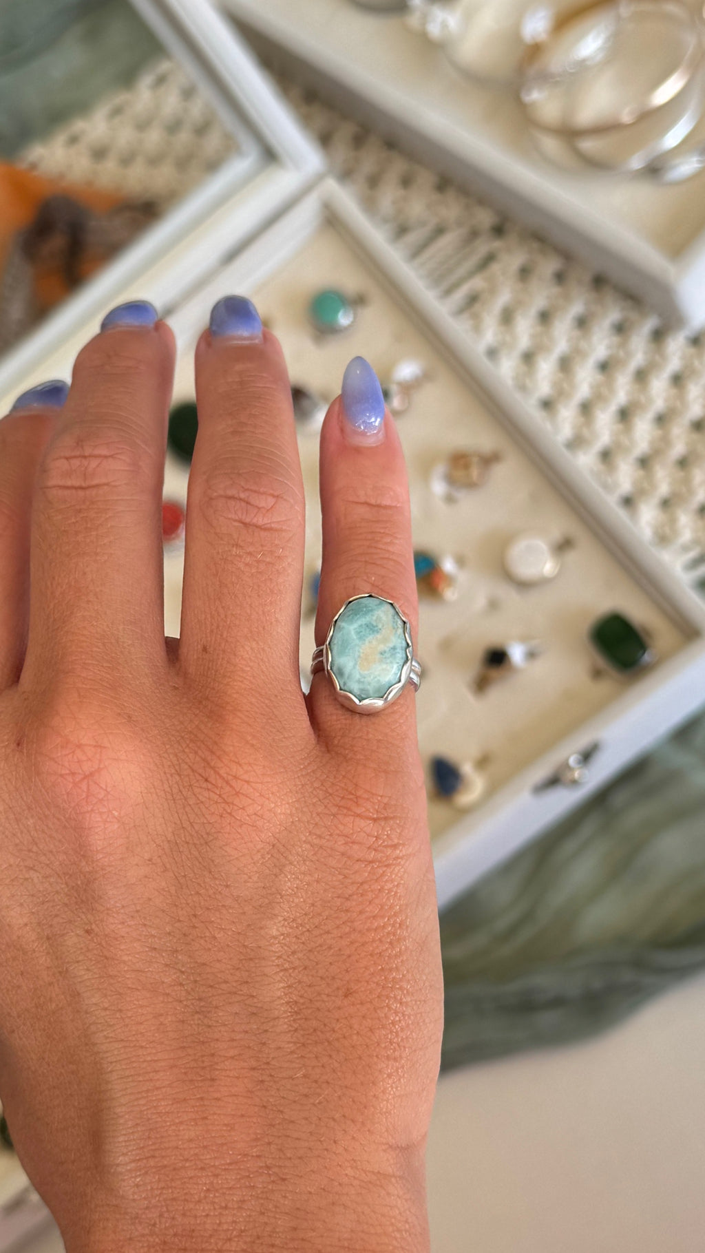 Oval Larimar - size 4
