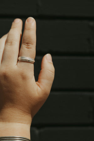 “Porcelain” Chunky Band in Silver