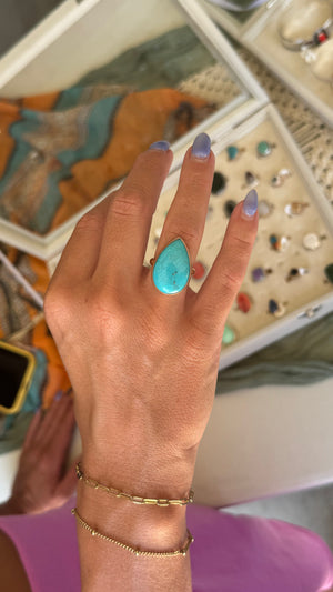 Teardrop Turquoise in GF - size 7