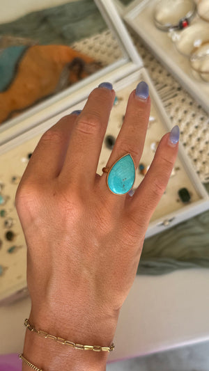 Teardrop Turquoise in GF - size 7