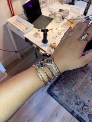 Mixed Metal Abalone Cuff